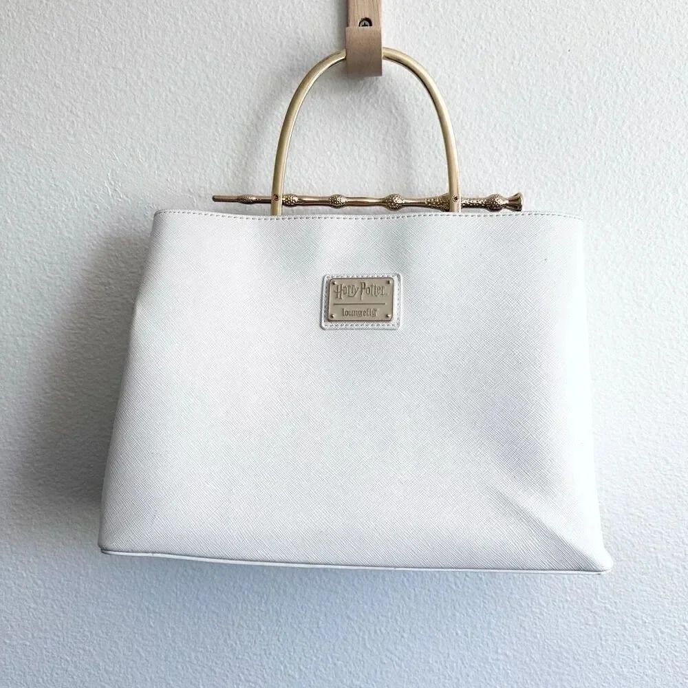 LOUNGEFLY x HARRY POTTER | Elder Wand Deathly Hallows White‎ Satchel Gold